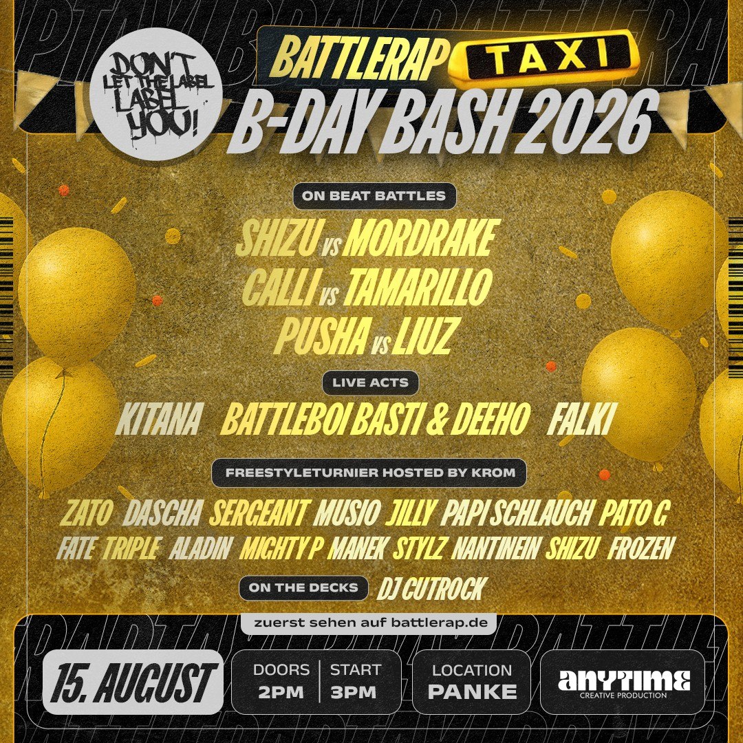 BATTLERAP-TAXI BDAY BASH | 15.08. | PANKE | BERLIN